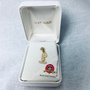 14kt gold tweety bird necklace charm